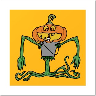 pumpkin scarecrow🎃 Posters and Art